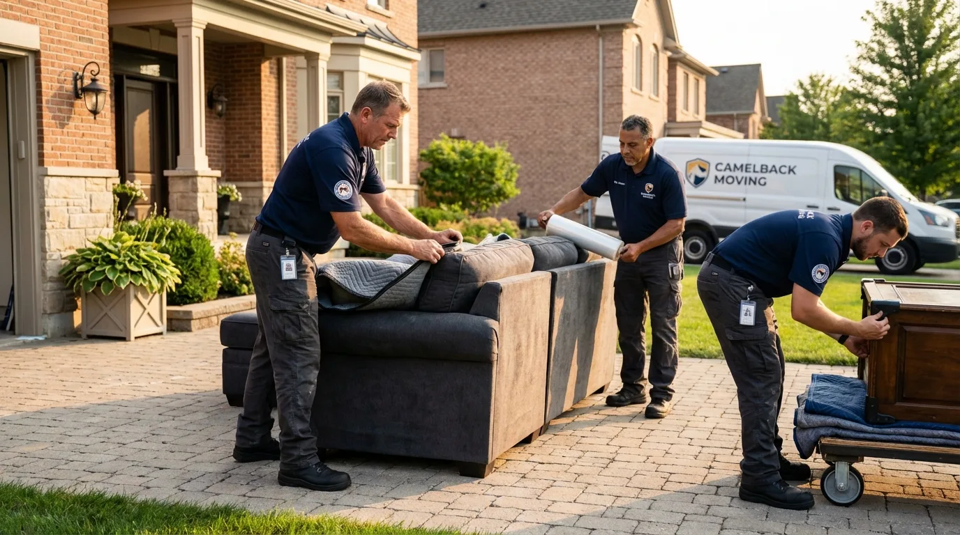 Large estate moving crew wrapping furniture in Stillman Valley, IL