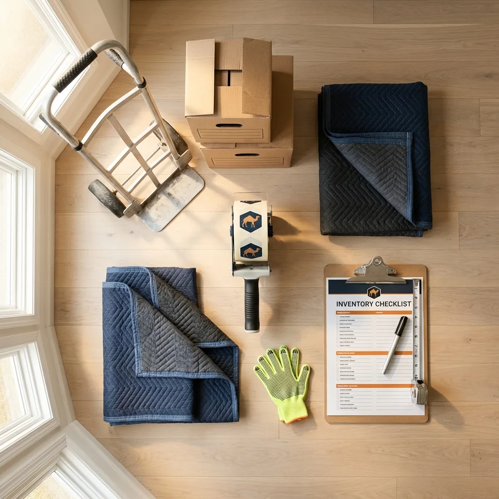 Professional moving supplies and packing materials layout for Stillman Valley residential relocations